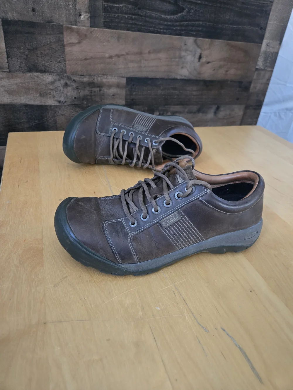 KEEN Austin Oxford 1019471 Mens 12 Brown Leather Comfort Casual Walking Shoes